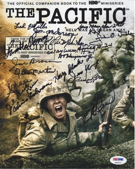 HBO "The Pacific" signed 8x10 Photograph by 18 WWII 1st Marine Division Veterans PSA/DNA